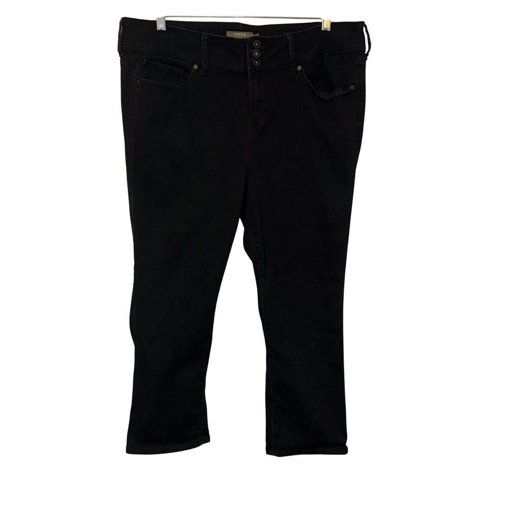 Torrid Crop Jegging Womens 18 Black Super Soft Denim